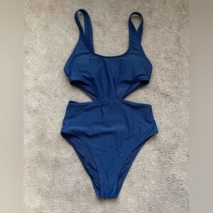 Aerie Blue One-Piece Swimsuit with Asymmetrical Cut-Outs